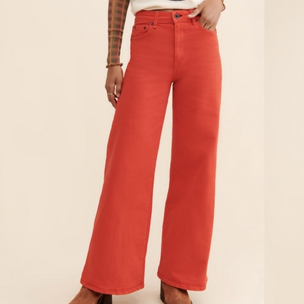 ASKK NY | Wide Leg Red Denim Jeans